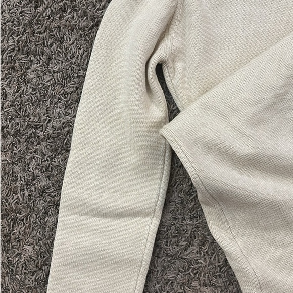 Elegant Cream Ribbed Knit Dress - Picture 6 of 8